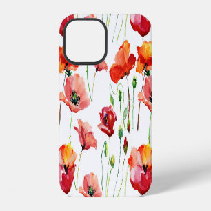 Mohnblume: Einfach Nahtloser Hintergrund. iPhone 12 Hülle