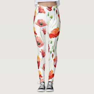 Mohnblume: Einfach Nahtloser Hintergrund. Leggings