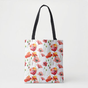Mohnblume: Einfach Nahtloser Hintergrund. Tasche
