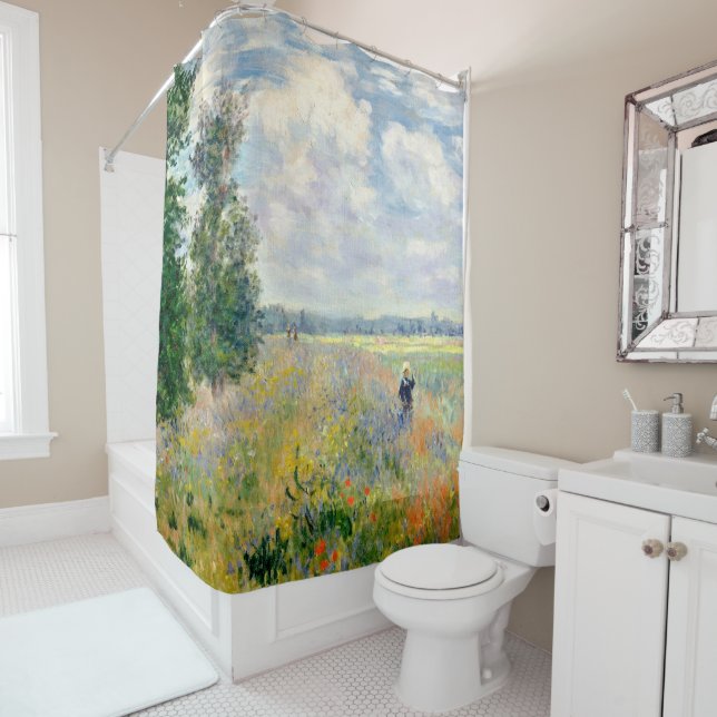 Mohnblume fängt nahe Argenteuil durch Claude Monet Duschvorhang (Beispiel)