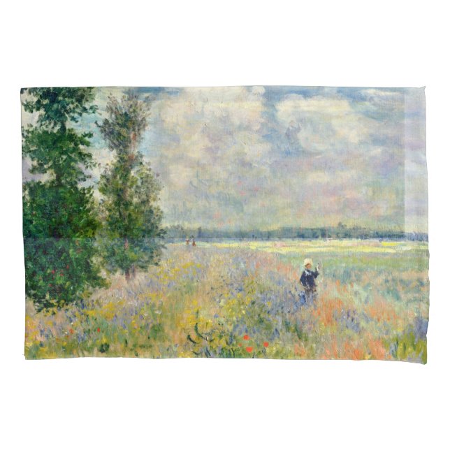 Mohnblume fängt nahe Argenteuil durch Claude Monet Kissenbezug (Vorderseite)