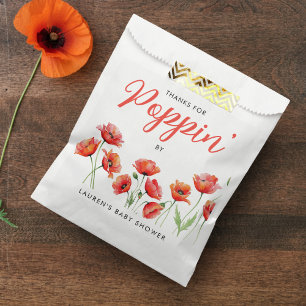 Mohnblume Floral Frühling Baby Brautparty Geschenktütchen