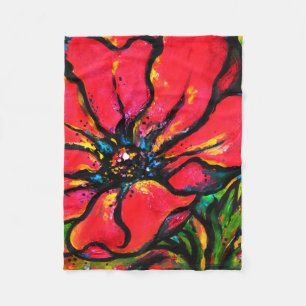 Mohnblume I Fleecedecke