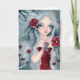 Mohnblume, vom Nebel - leere Karte