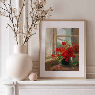 Mohnblumen am Fenster   Olga Wisinger-Florian Poster