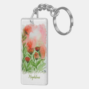 Mohnblumen Aquarell - Schlüsselanhänger