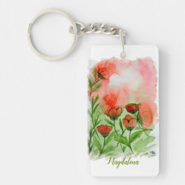 Mohnblumen Aquarell - Schlüsselanhänger