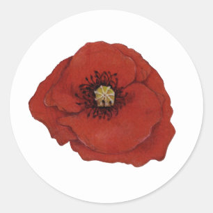 Mohnblumen-Aufkleber Runder Aufkleber