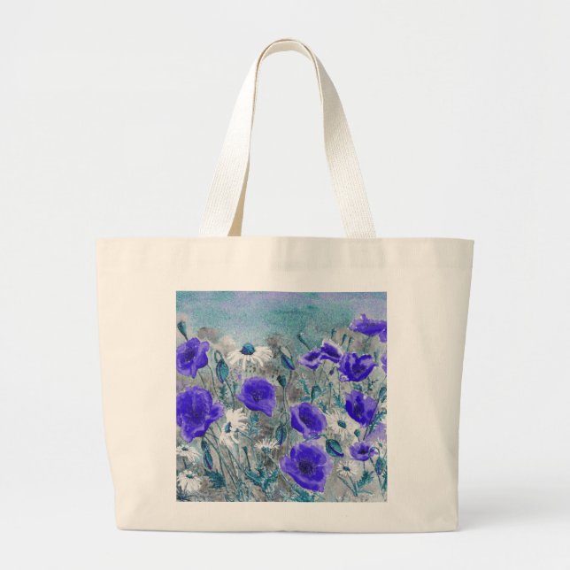 "Mohnblumen-Blau-" Tasche (Vorne)