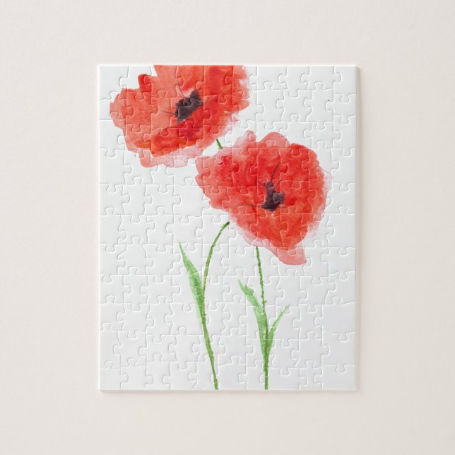Mohnblumen Blume Natur Schöne Wasserfarbe (Vertikal)