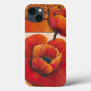 Mohnblumen-Blumen auf TAN und orange Hintergrund Case-Mate iPhone Hülle