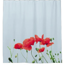 Mohnblumen-Blumen-Duschvorhang