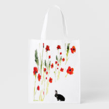 Mohnblumen-Blumen-Häschen-Kaninchen