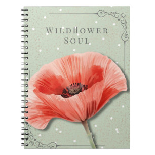 Mohnblumen-Blumennotizbuch Wildblumen-Seelen-Jou Notizblock