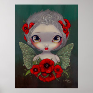 Mohnblumen-feenhafter großer mit Augen gotischer Poster