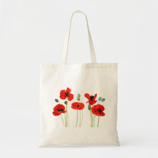 Mohnblumen-Feld durch Wanda Zuchowski-Schick Tragetasche