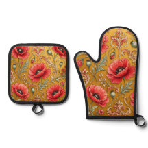 Mohnblumen-fleur goldenes Design