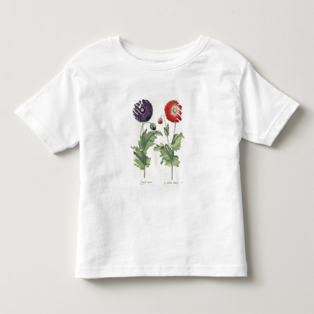 Mohnblumen: flore 1.Papaver multiplici incarnato; Kleinkind T-shirt (Vorderseite)