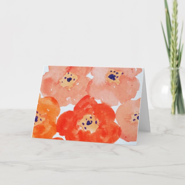 Mohnblumen-Gruß-Karte Karte (Vorderseite)