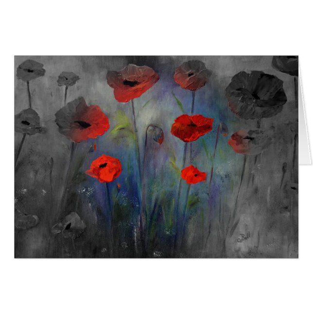 Mohnblumen im Nebel (Vorderseite (Horizontal))