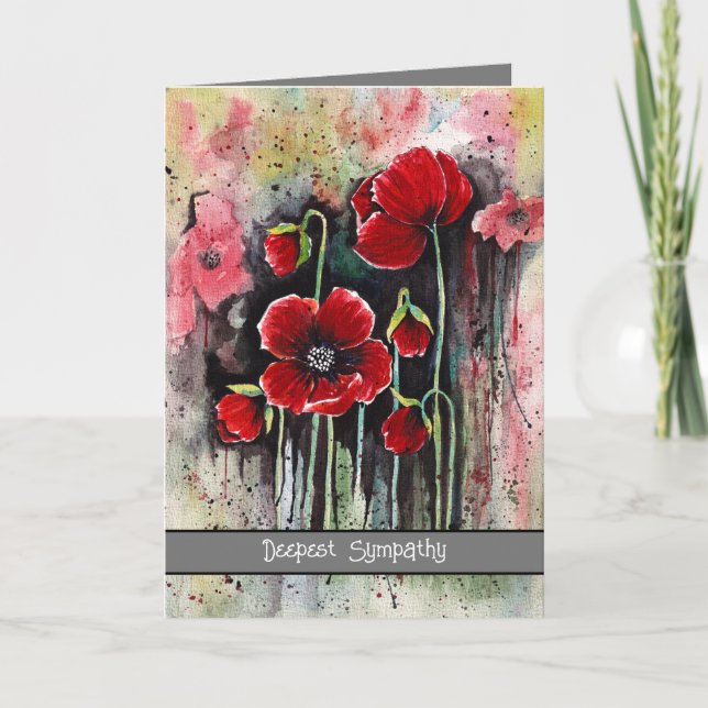 Mohnblumen in Aquarellen Karte (Vorderseite)