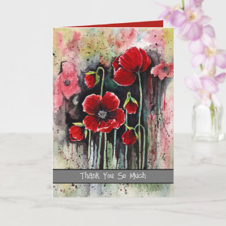 Mohnblumen in Aquarellen Karte
