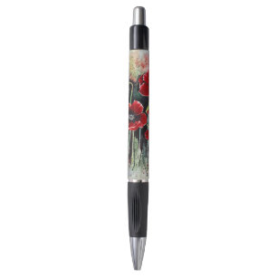 Mohnblumen in Aquarellen Kugelschreiber