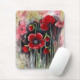 Mohnblumen in Aquarellen Mousepad