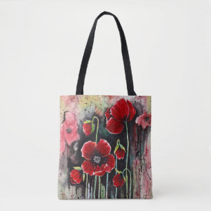Mohnblumen in Aquarellen Tasche