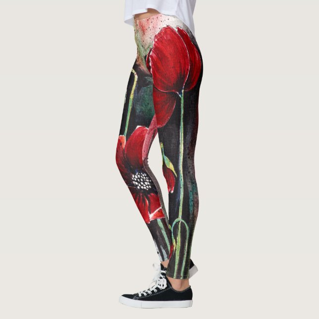 Mohnblumen in Aquarellfarben-Leggings Leggings (Links)