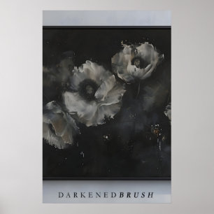 Mohnblumen Kunst, Dunkle Blumen, Abstrakte Blumenk Poster