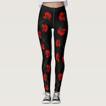 Mohnblumen-Leggings