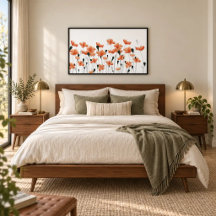 Mohnblumen & Licht Moderne Botanische Wandkunst Po