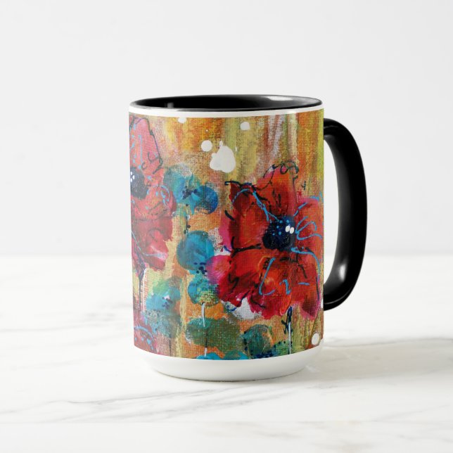 Mohnblumen mit der blauen Tasse (VorderseiteRechts)