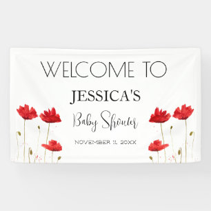 Mohnblumen Mohn Baby Shower Willkommensschild Banner