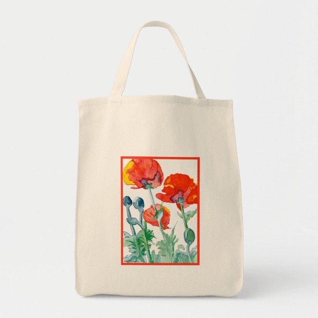 Mohnblumen, Mohnblumen-Taschen-Tasche Tragetasche (Vorne)