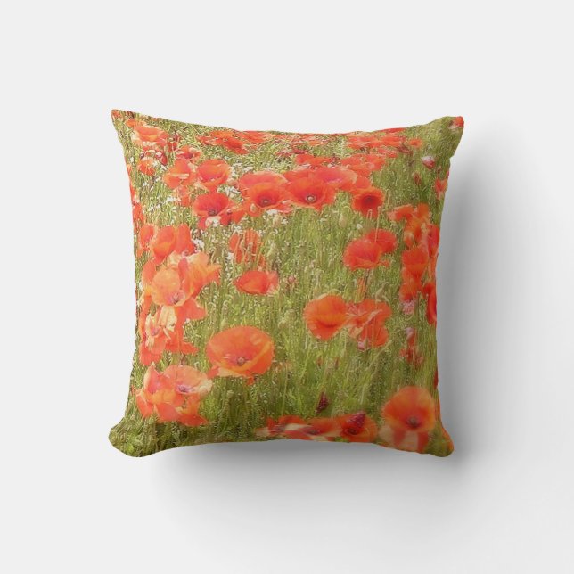 MOHNBLUMEN MONET ART-KISSEN KISSEN (Vorderseite)