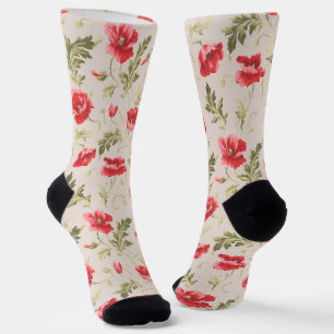 Mohnblumen Socken