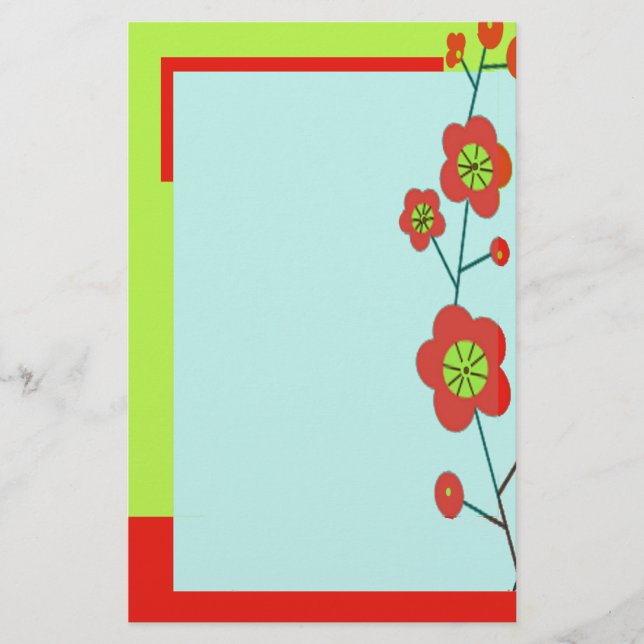 Mohnblumen-Spaß modisch Briefpapier (Vorderseite)
