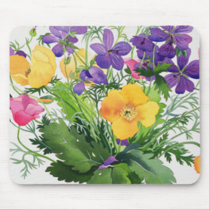 Mohnblumen und Pelargonien Mousepad