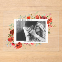 Mohnblumen Wildblumen Verlobung Foto Save the Date