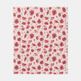 Mohnblüte Fleecedecke