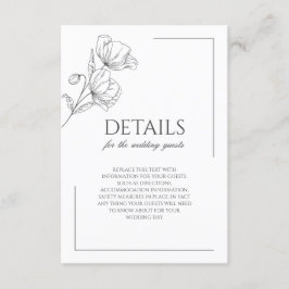 Mohnblütenhochzeit in Chic Blume Begleitkarte