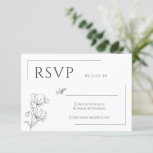 Mohnblütenhochzeit in Chic Blume RSVP Karte