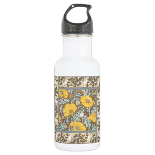 Mohndarstellung, gelbe Blume Edelstahlflasche
