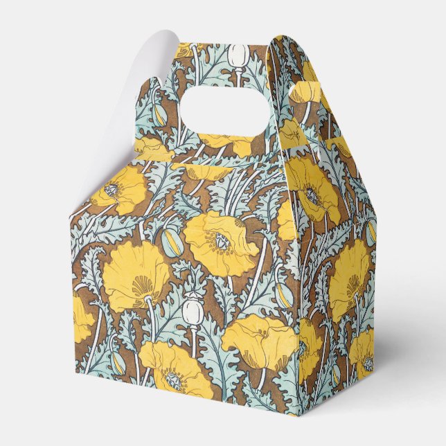 Mohndarstellung, gelbe Blume Geschenkschachtel (Vorderseite)