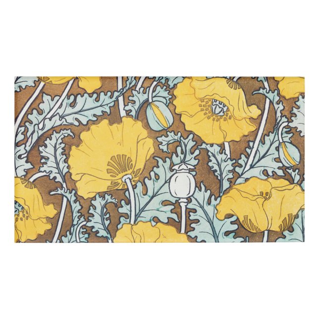 Mohndarstellung, gelbe Blume Namenschild (Vorderseite)