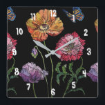 Mohnfarben, farbige Frauen Büroklemme Quadratische Wanduhr<br><div class="desc">Mohnfarbene Wasserfarbe,  farbig auf der Bürosperre der Schwarzen Frau. Entworfen aus meiner ursprünglichen Aquarellkunst.</div>