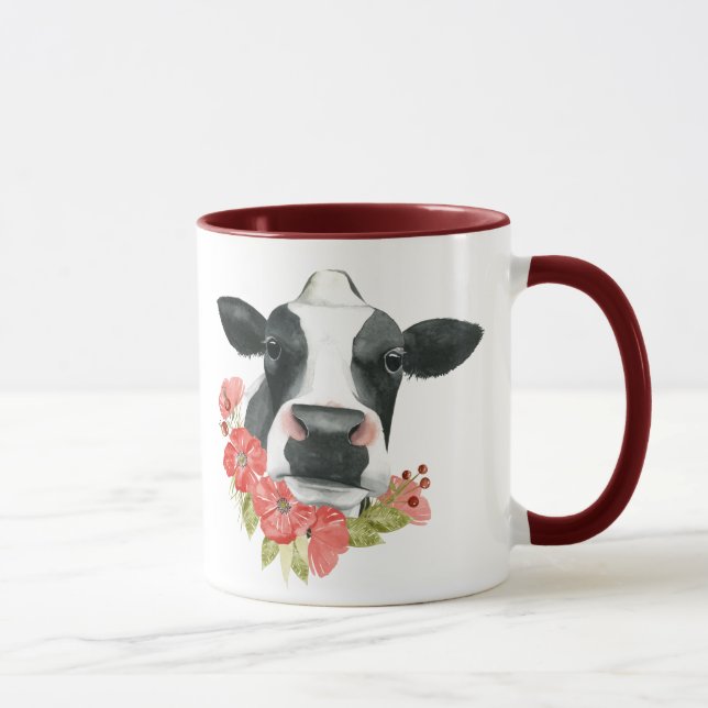 Mohnfarm - Kuh mit Blume Tasse (Rechts)