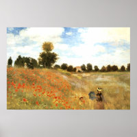 Mohnfeld bei Argenteuil, Monet Poster
